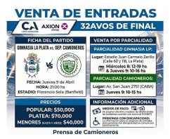 VENTA DE ENTRADAS PARA LA COPA ARGENTINA